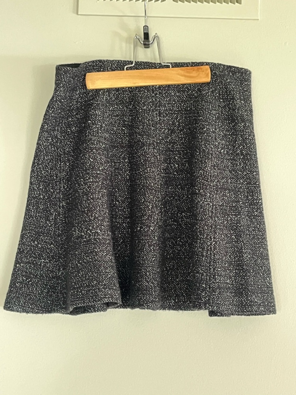 LOFT Black and White Tweed A-Line Skirt